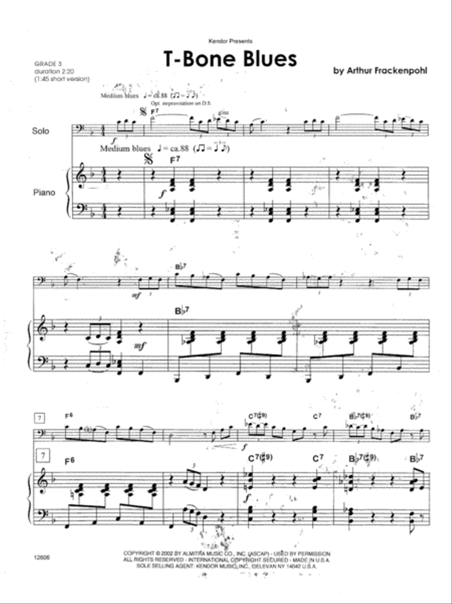 T-Bone Blues T-Bone Blues Trombone scores gallery preview page 2