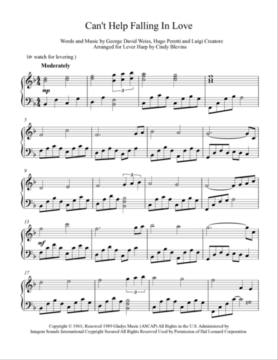 Can't Help Falling In Love Harp scores gallery preview page 2