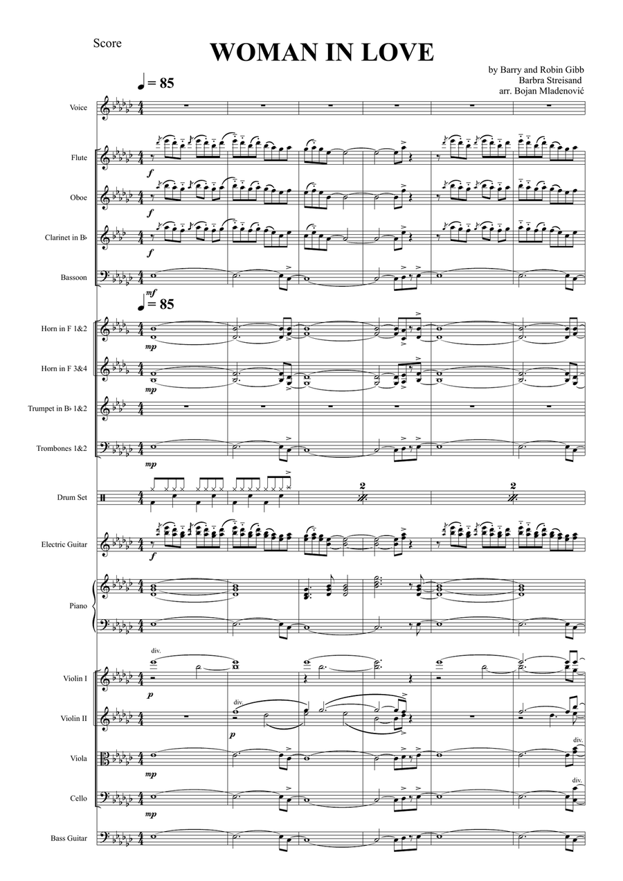 Woman In Love Full Orchestra scores gallery preview page 1