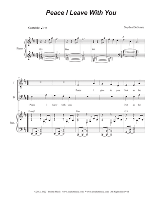 Book cover for Peace I Leave With You (Duet for Tenor and Bass solo)
