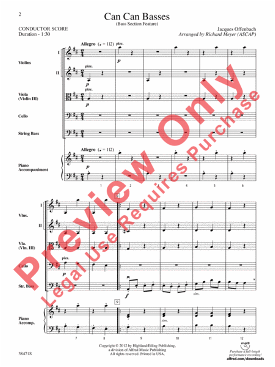 Can Can Basses String Orchestra scores gallery preview page 3