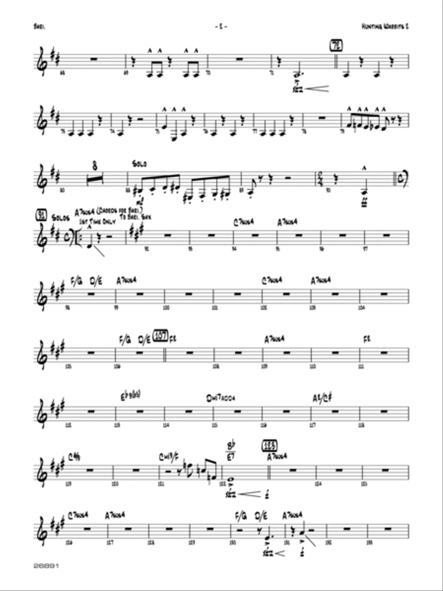 Hunting Wabbits 2 (A Bad Hare Day): Bass Clarinet Jazz Ensemble scores gallery preview page 2