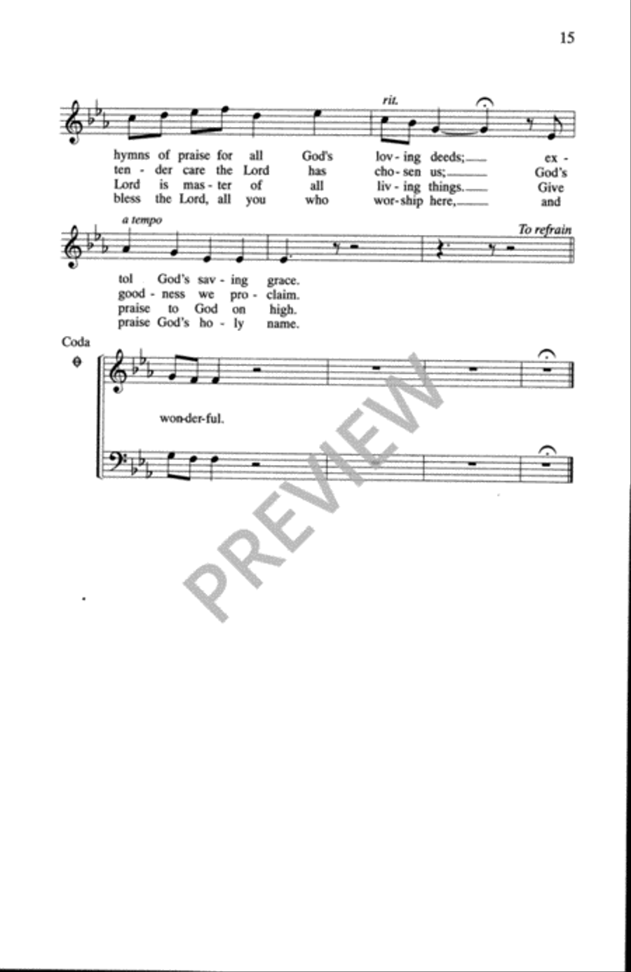 Psalms for the Church Year - Volume 6, Choral Refrains 4-Part scores gallery preview page 17