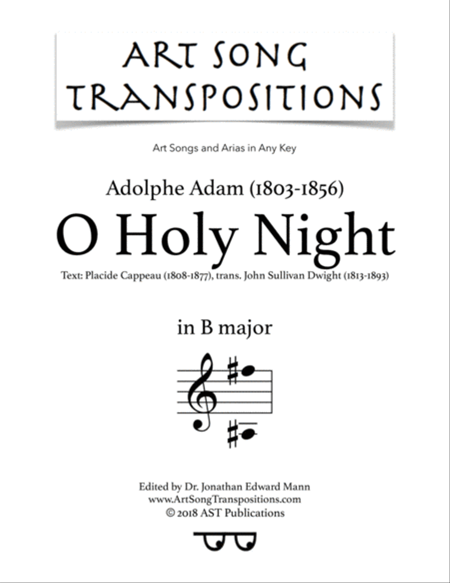 ADAM: O Holy Night (transposed to B major) Voice scores gallery preview page 1
