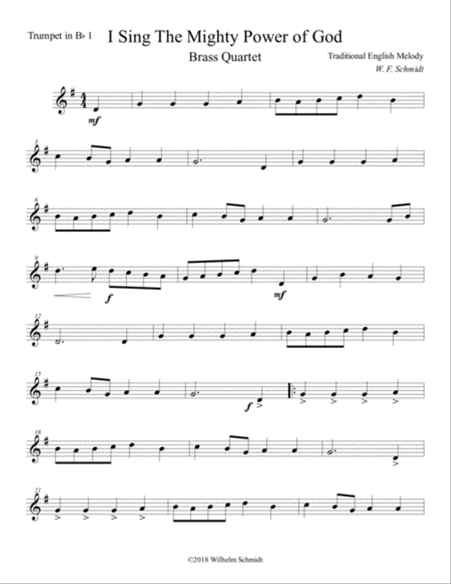 I Sing the Mighty Power of God Brass Ensemble scores gallery preview page 6