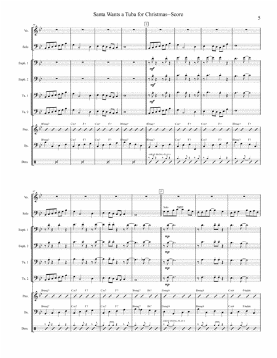 Santa Wants A Tuba For Christmas - Original Recorded Version Small Ensemble scores gallery preview page 5