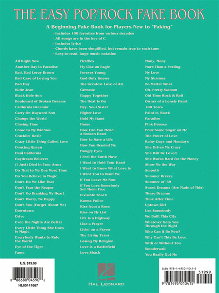 The Easy Pop/Rock Fake Book Piano scores gallery preview page 2