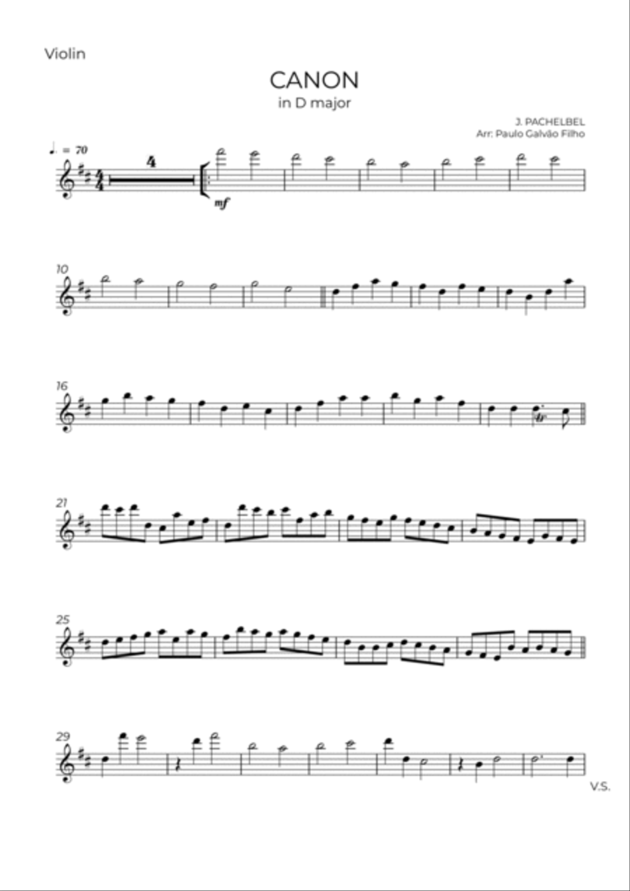 CANON IN D - VIOLIN & CONTRABASS String Duet scores gallery preview page 4
