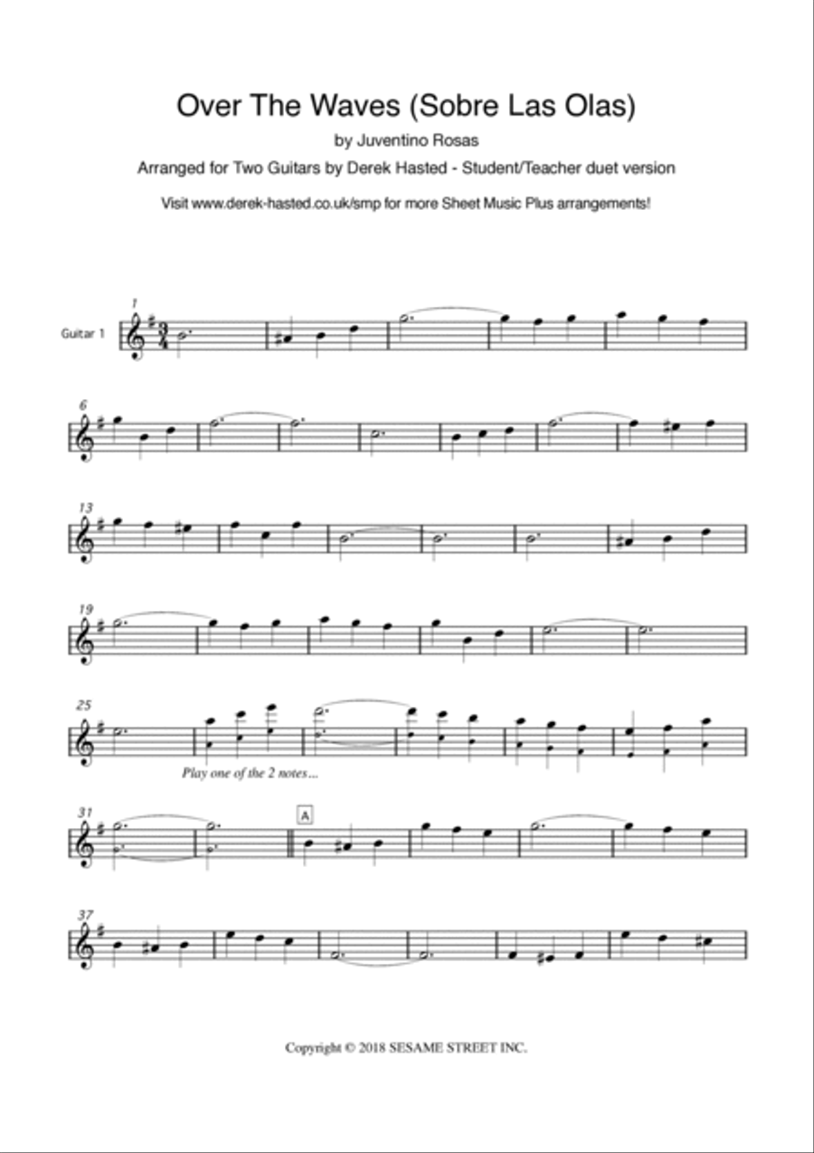Over The Waves (Sobre Las Olas) - guitar duet Acoustic Guitar scores gallery preview page 4