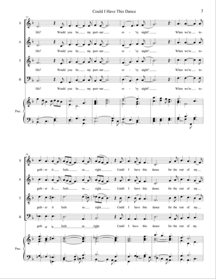 Could I Have This Dance Could I Have This Dance 4-Part scores gallery preview page 3