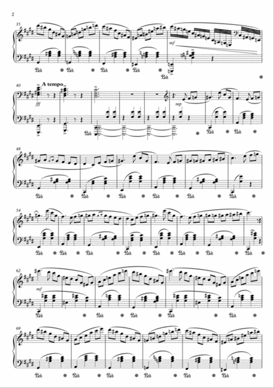 Op.34 Waltz N.4 Allegro Lamentoso in C Sharp Minor Piano Solo scores gallery preview page 2