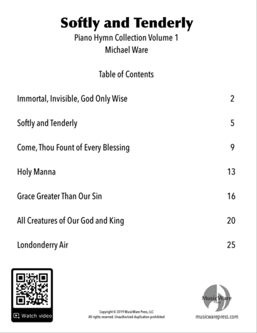 Softly and Tenderly Piano Hymn Collection Volume 1 Piano Solo scores gallery preview page 2