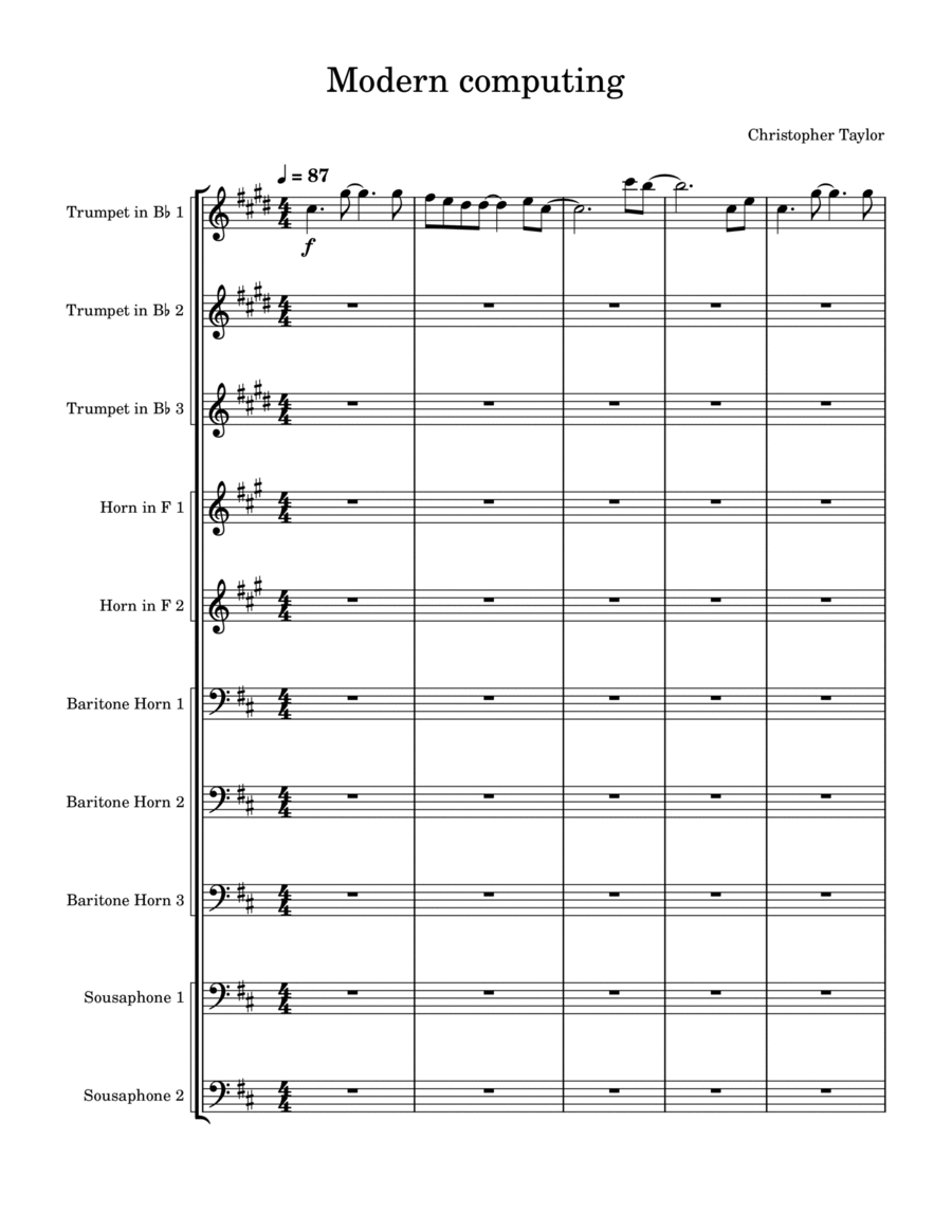 Modern Computing Brass Ensemble scores gallery preview page 1