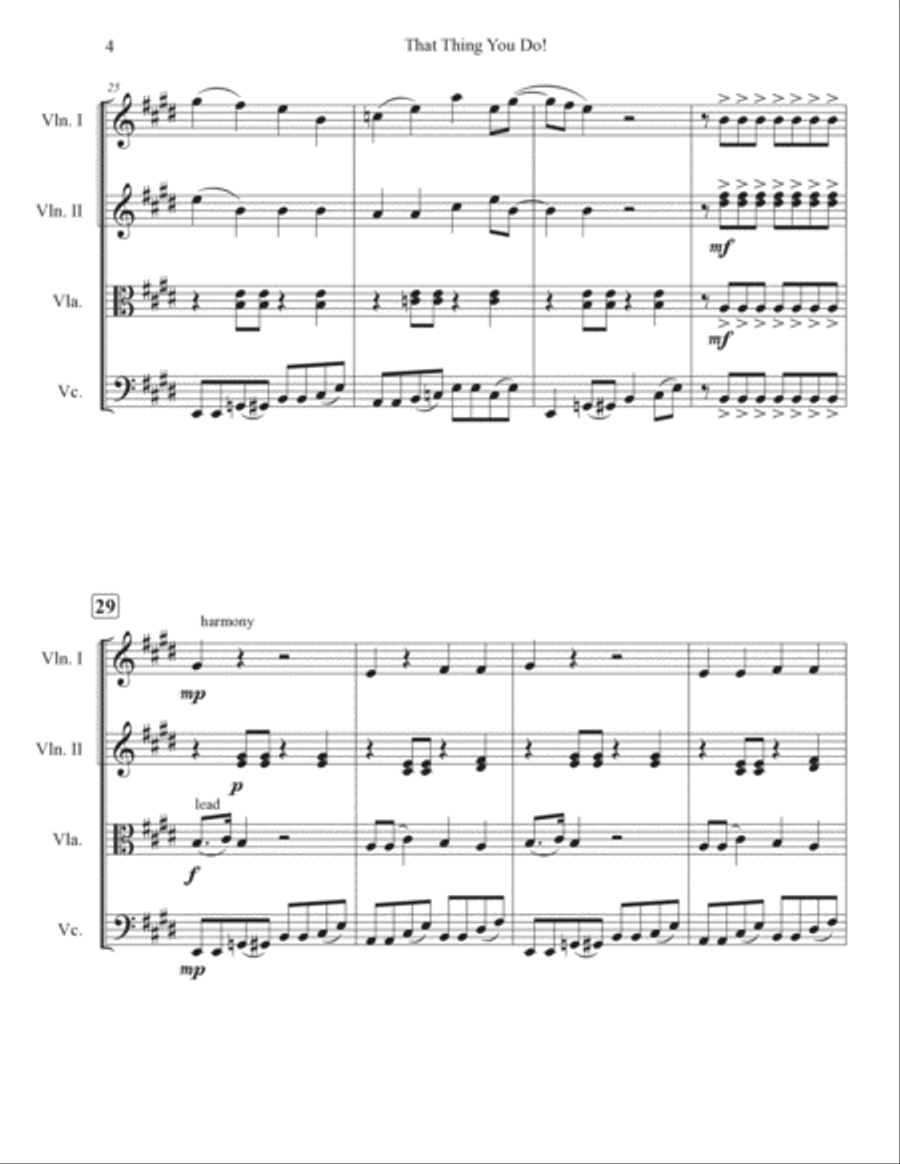 That Thing You Do! String Quartet scores gallery preview page 5