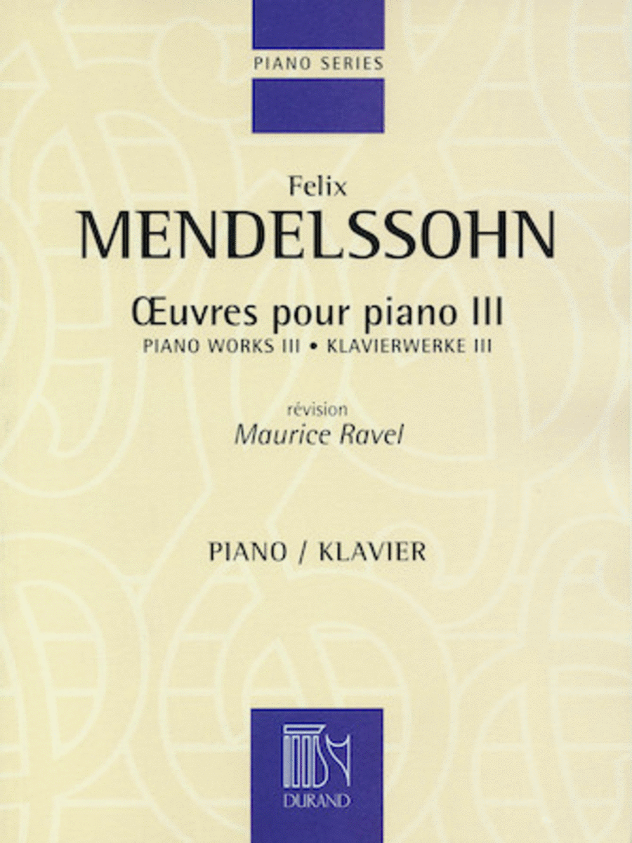 Oeuvres Pour Piano III
