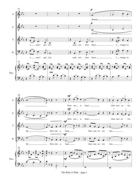 The Water is Wide (SATB choir and piano) image number null