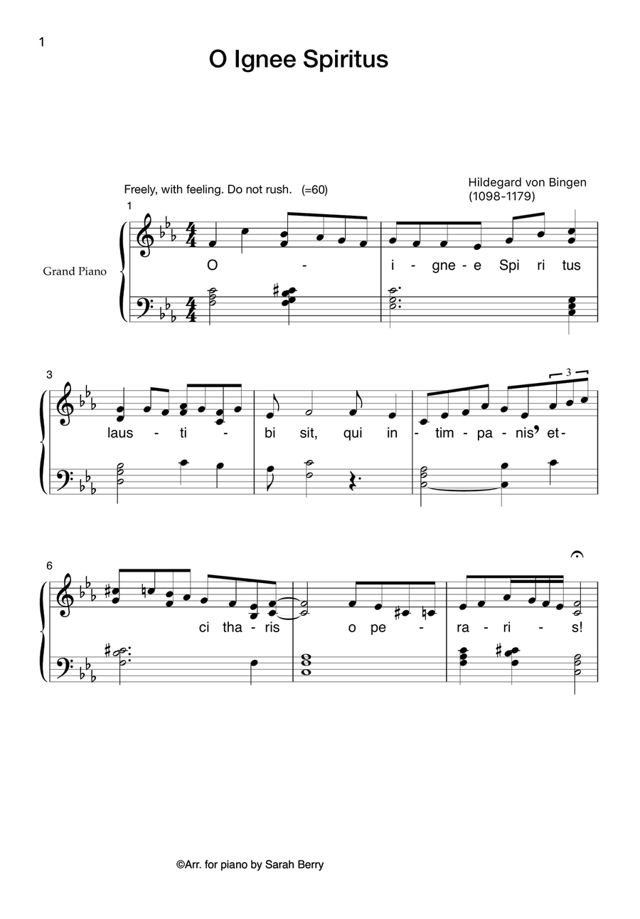 O Ignee Spiritus: 12th Century Hymn for the Piano A Cappella scores gallery preview page 1