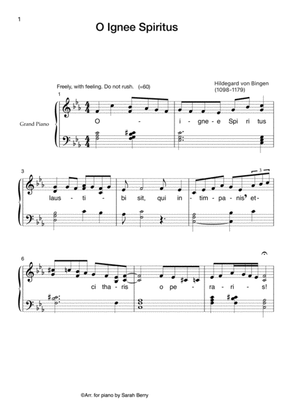 O Ignee Spiritus: 12th Century Hymn for the Piano