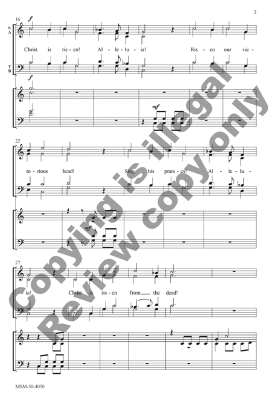 Christ Is Risen! Alleluia! 4-Part scores gallery preview page 3