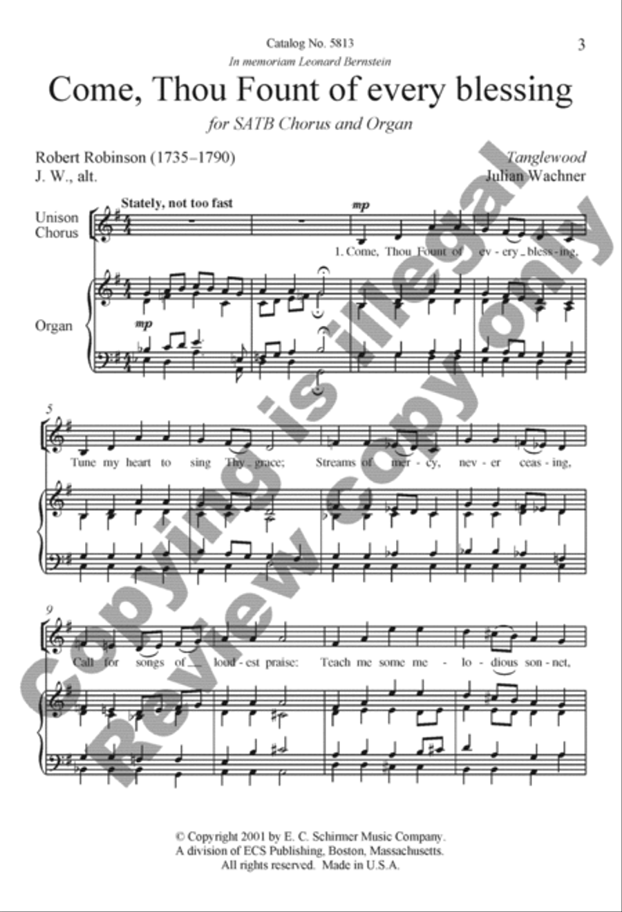 Come, Thou Fount of every blessing 4-Part scores gallery preview page 2