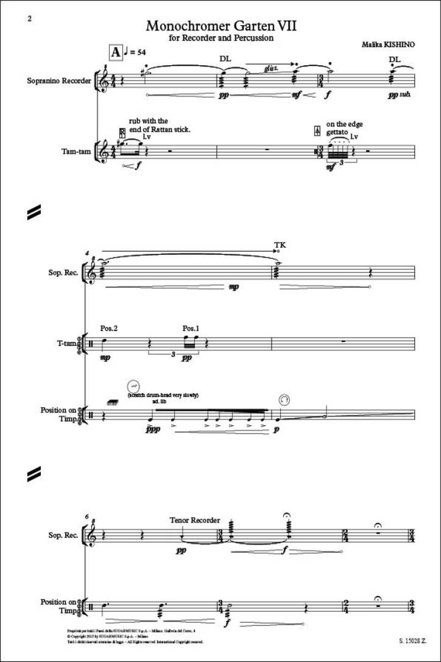 Monochromer Garten VII Recorder scores gallery preview page 2