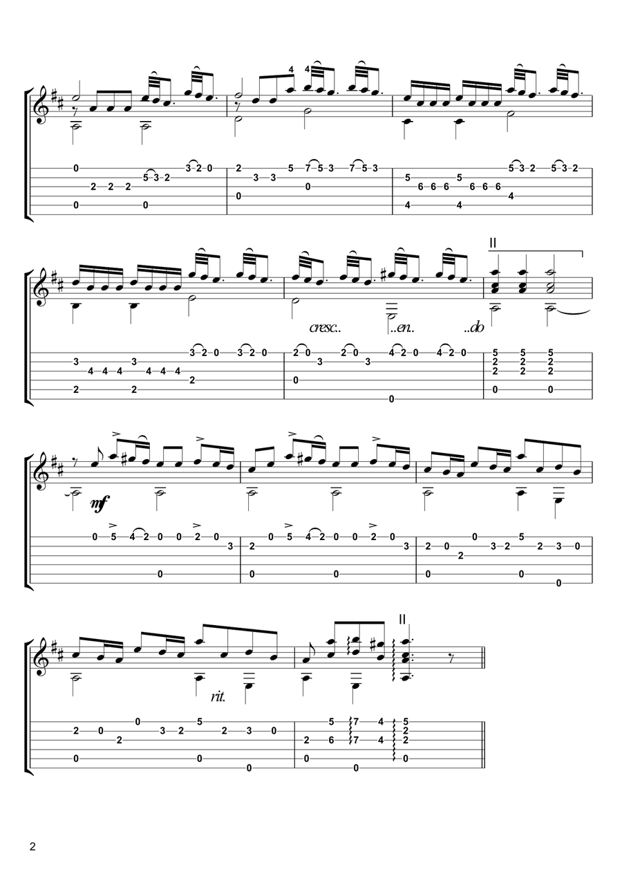 Concerto in D Major RV 93 Guitar solo Acoustic Guitar scores gallery preview page 2