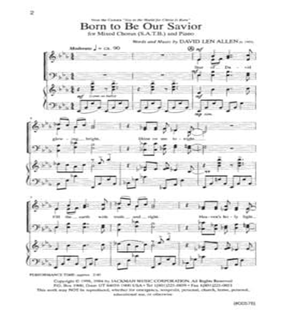 Born to Be Our Savior - SATB 4-Part scores gallery preview page 2