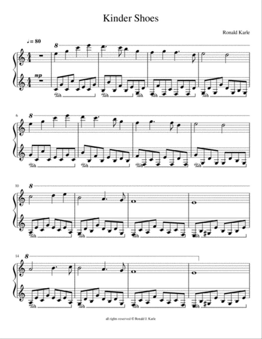 Kinder Shoes Kinder Shoes Piano Solo scores gallery preview page 1