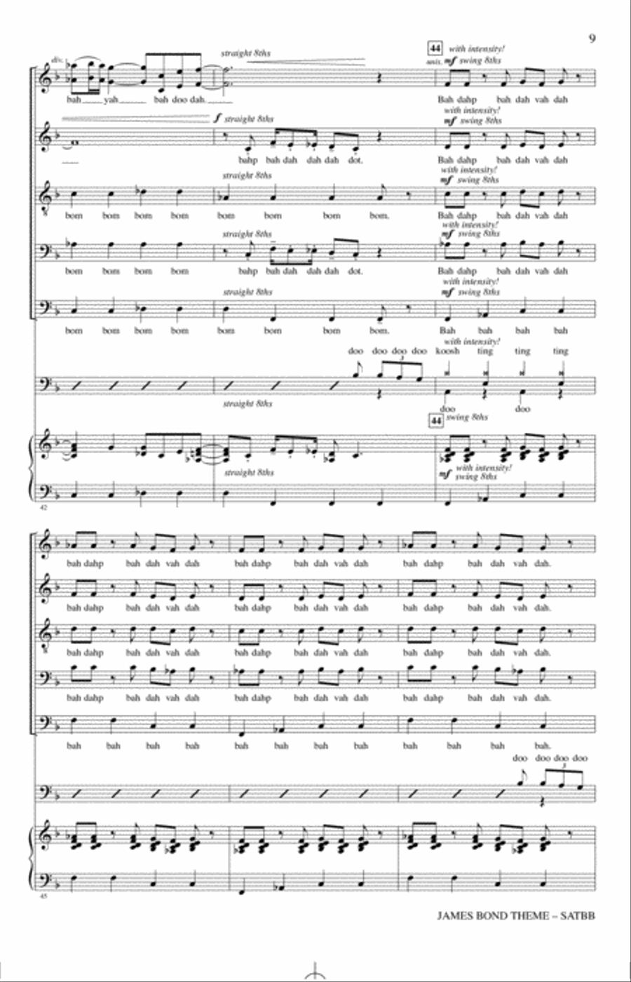 James Bond Theme (arr. Alan Billingsley) 4-Part scores gallery preview page 8