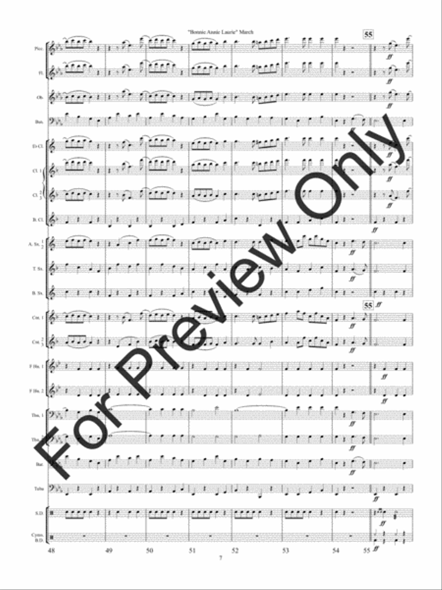 Bonnie Annie Laurie March (Score) Concert Band scores gallery preview page 10