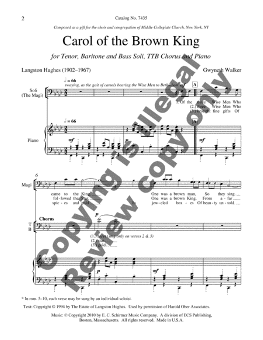 Carol of the Brown King TTB scores gallery preview page 6