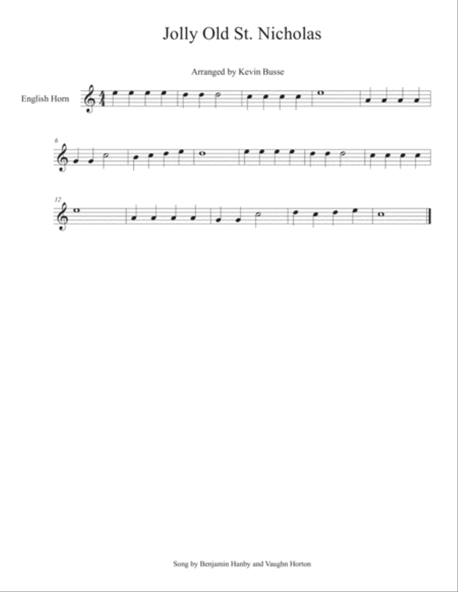 Jolly Old St. Nicholas - English Horn English Horn scores gallery preview page 1