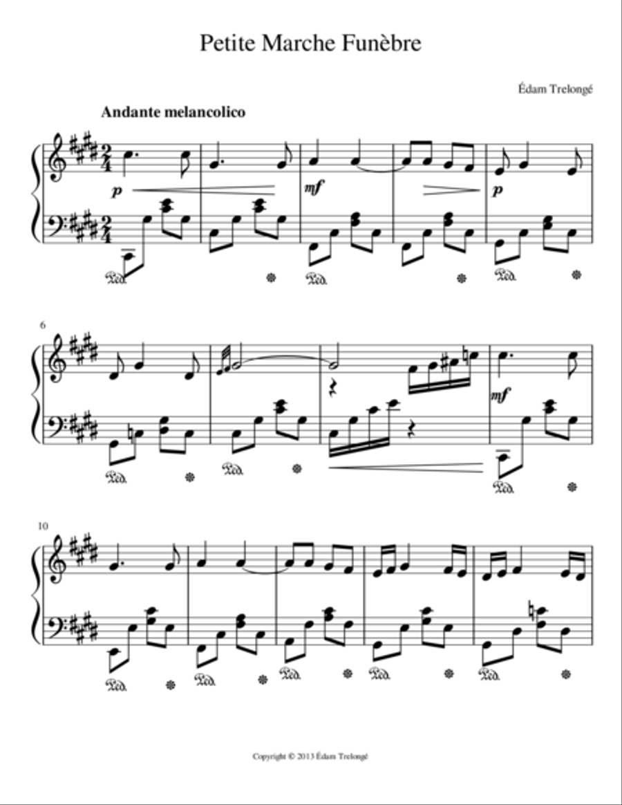 Petite Marche Funèbre Piano Solo scores gallery preview page 1