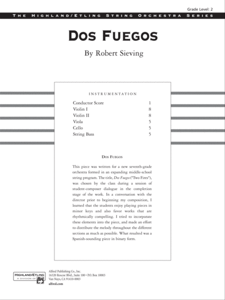 Dos Fuegos: Score String Orchestra scores gallery preview page 1