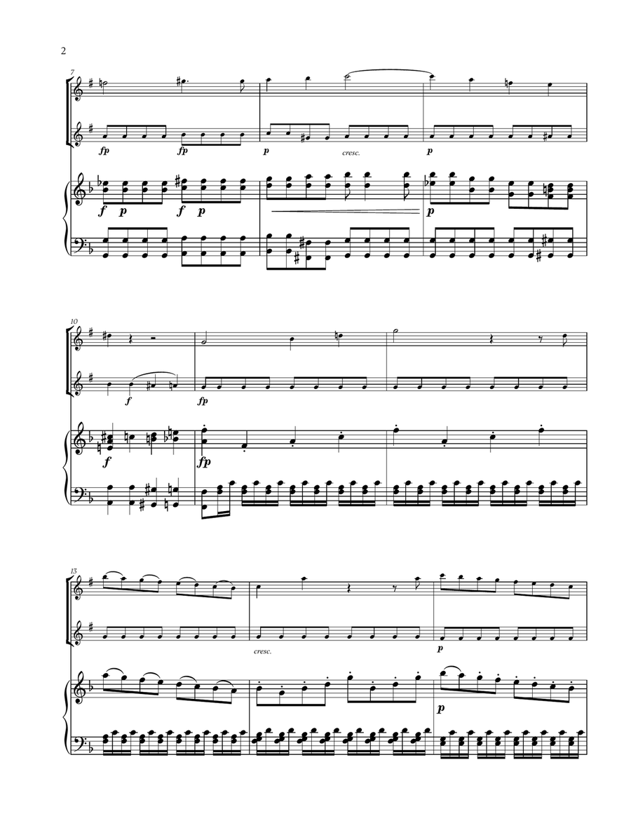 W. A. Mozart - Queen of the Night Aria (for Trumpet, Soprano Saxophone and Piano) Soprano Saxophone scores gallery preview page 2