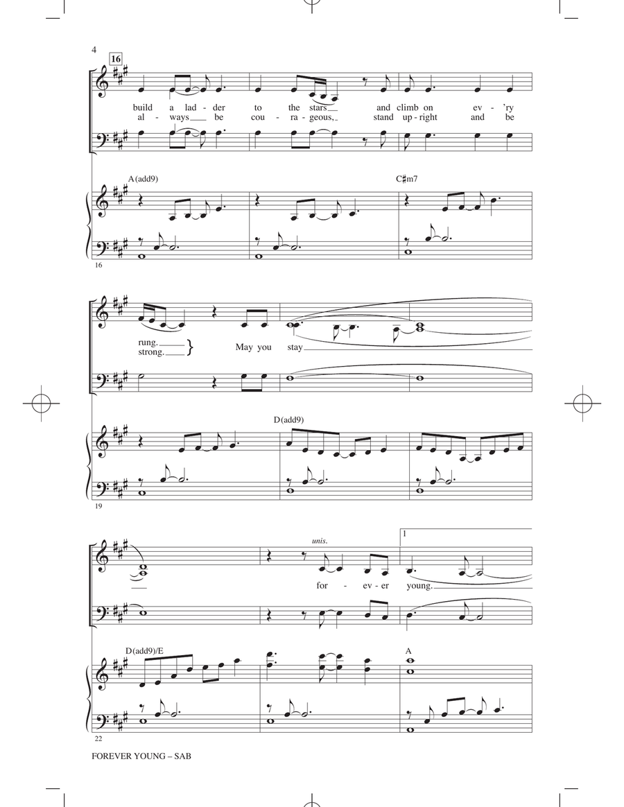 Forever Young (arr. Roger Emerson) 3-Part scores gallery preview page 3