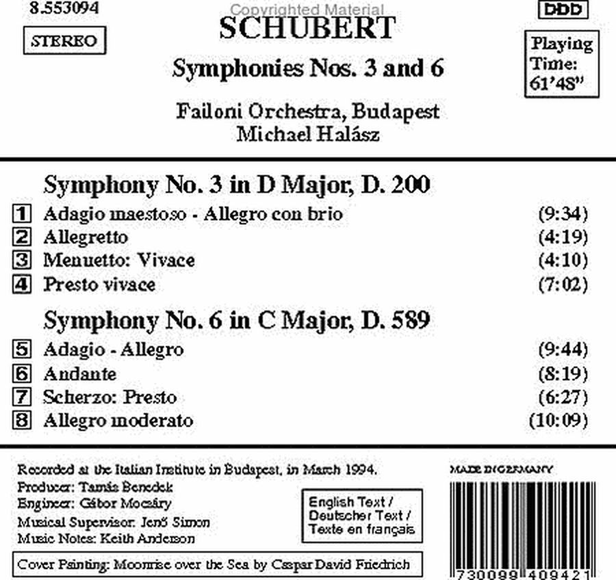 Symphonies Nos. 3 & 6 image number null