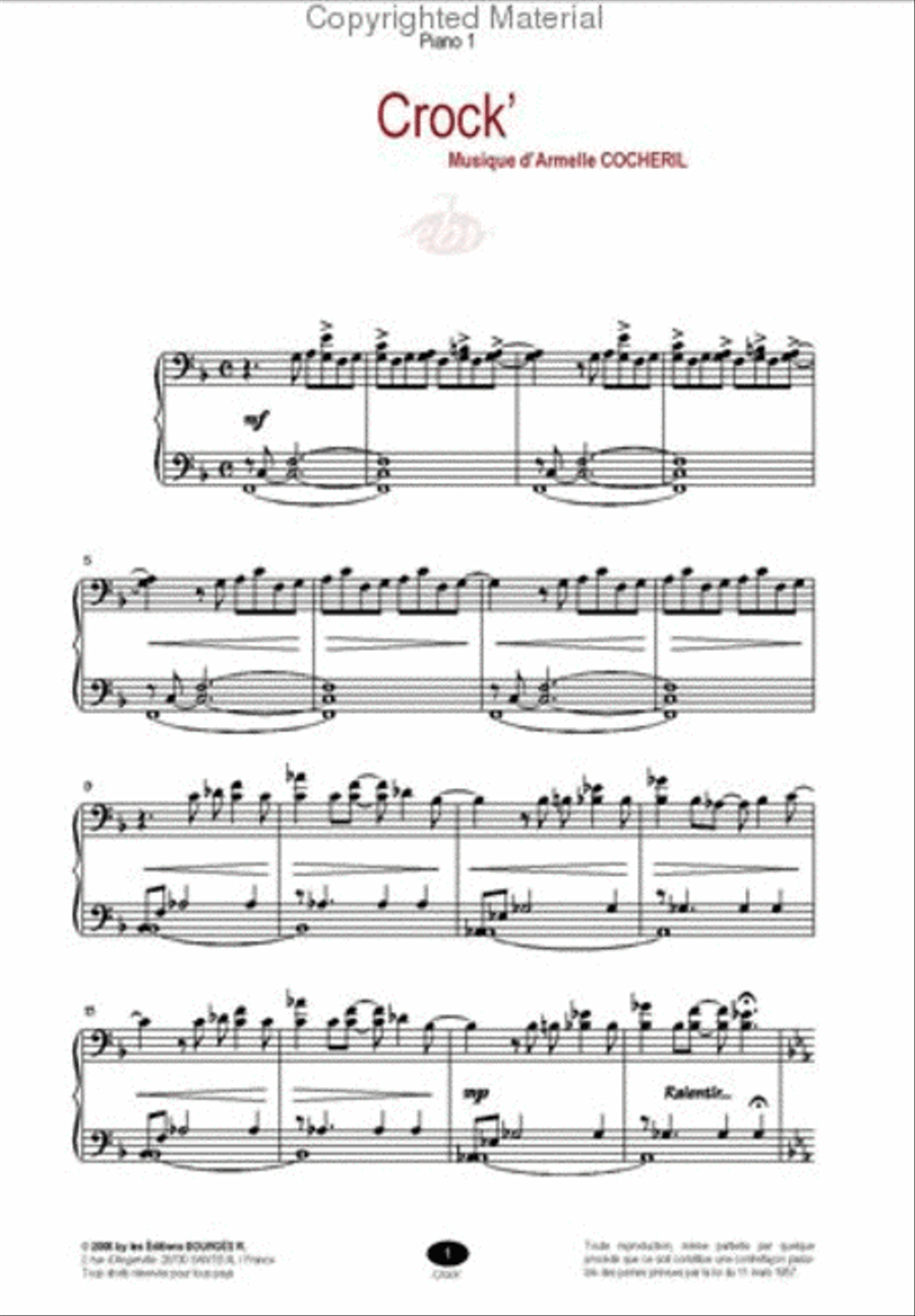 Crock' (4 mains) (Collection In Edit) Piano Duet scores gallery preview page 3