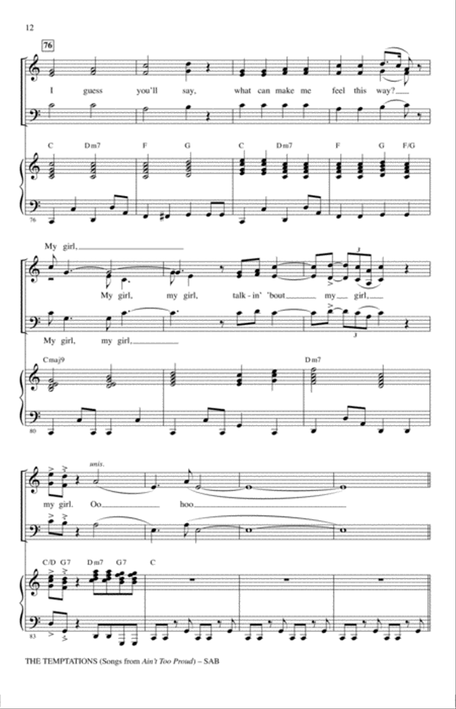 The Temptations (Songs from Ain't Too Proud) (arr. Mark Brymer) 3-Part scores gallery preview page 11