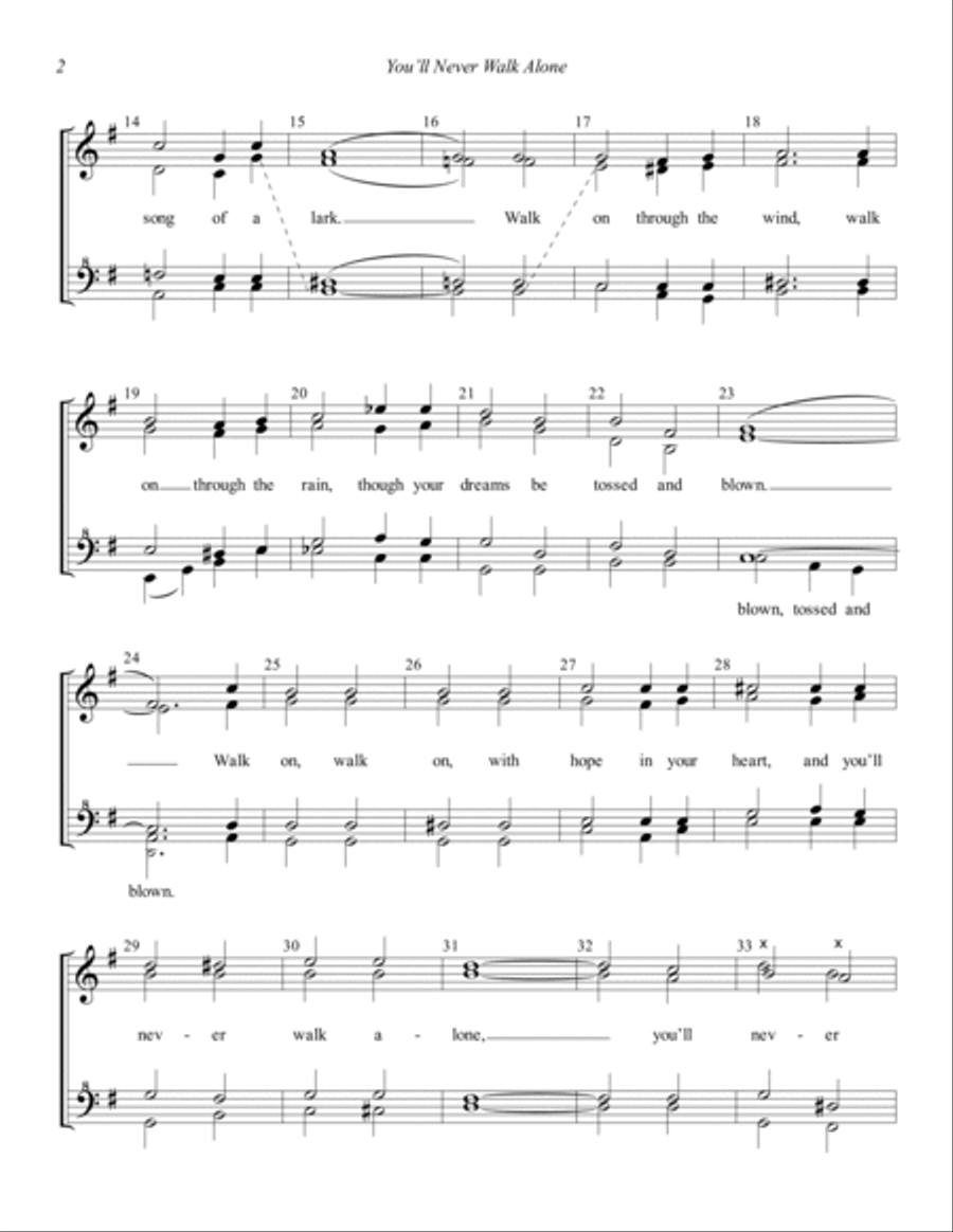 You'll Never Walk Alone (from Carousel) (arr. Jon Nicholas) SSAA scores gallery preview page 2