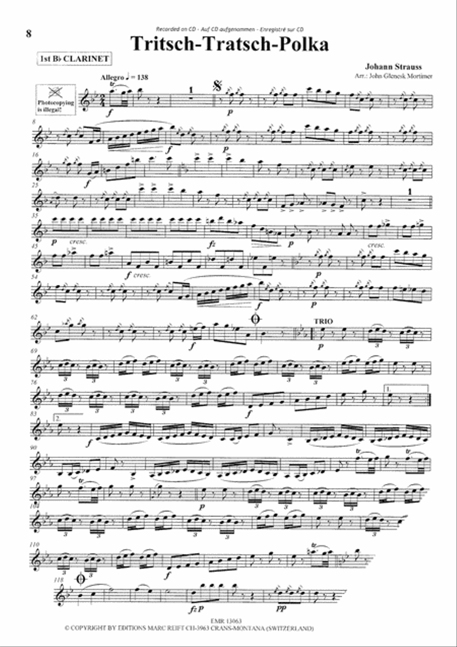 Play The 1st Clarinet With The Philharmonic Wind Orchestra Concert Band scores gallery preview page 7
