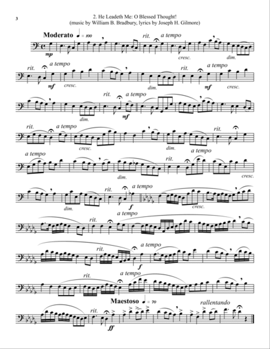 Five Hymns for Unaccompanied Trombone Trombone Solo scores gallery preview page 4