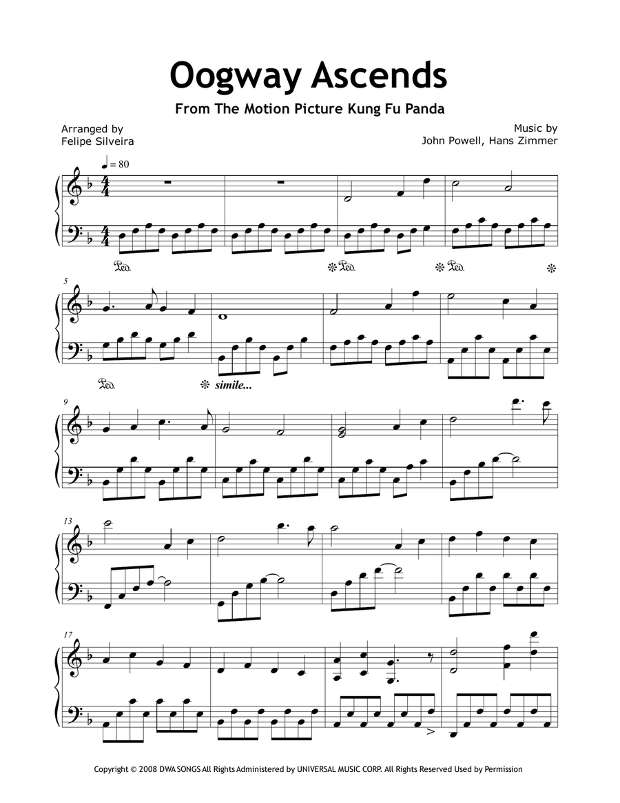Oogway Ascends Oogway Ascends Piano Solo scores gallery preview page 1
