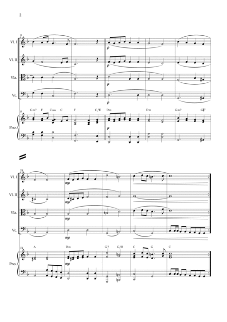 Cantate Domino - Handel (Strings Quartet) Piano and chords String Quartet scores gallery preview page 2