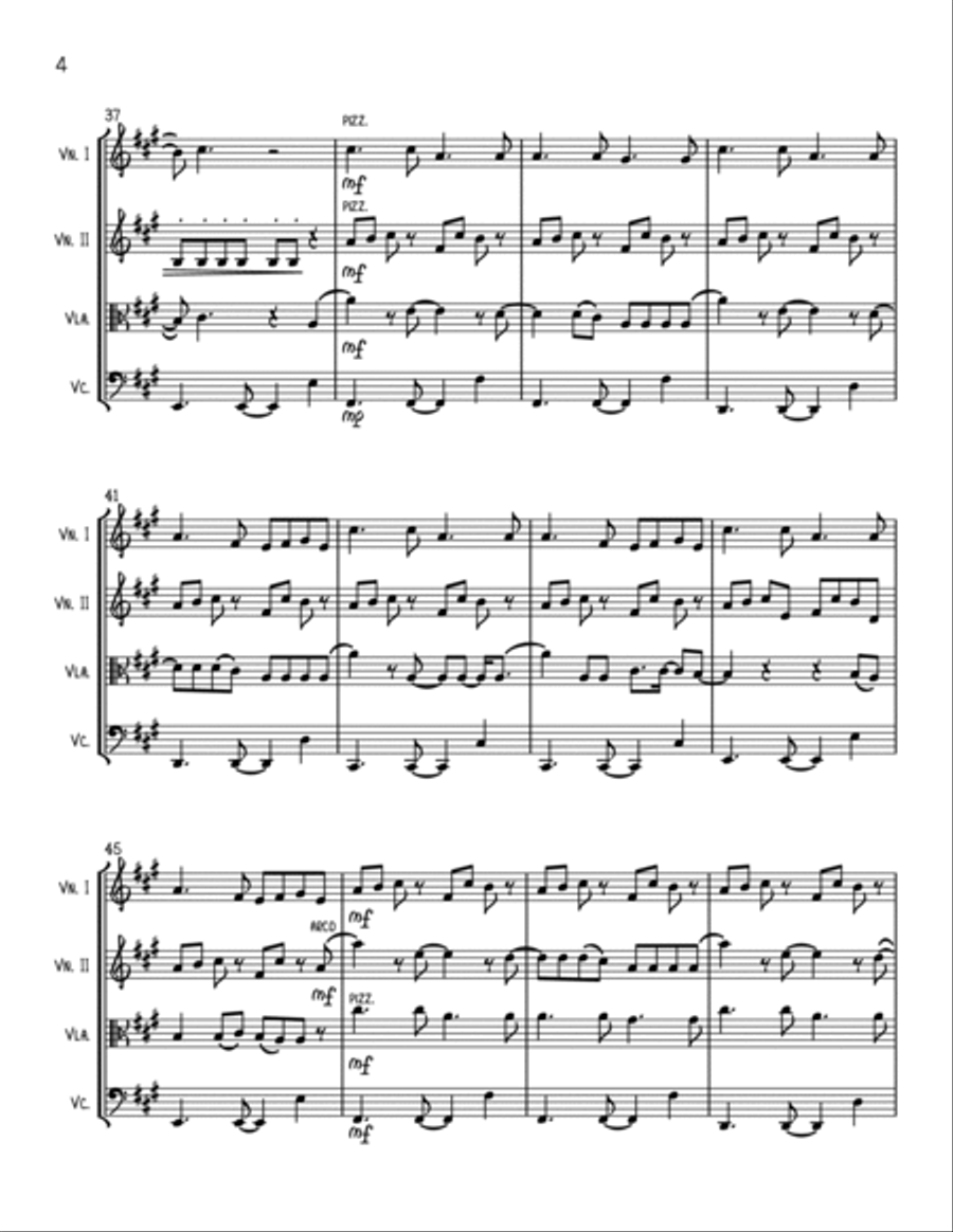 Snow On The Beach String Quartet scores gallery preview page 4
