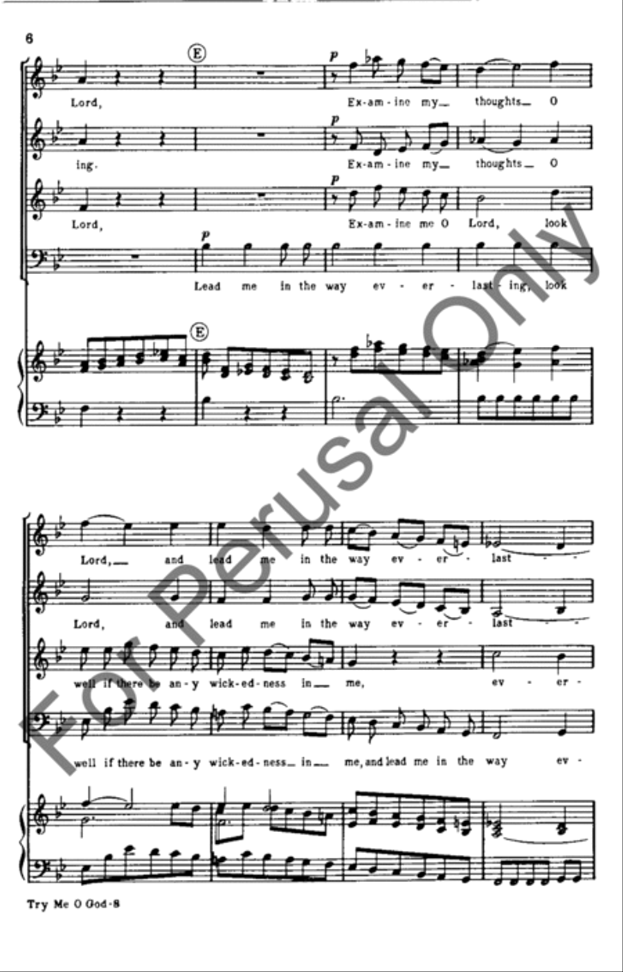 Try Me O God 4-Part scores gallery preview page 6