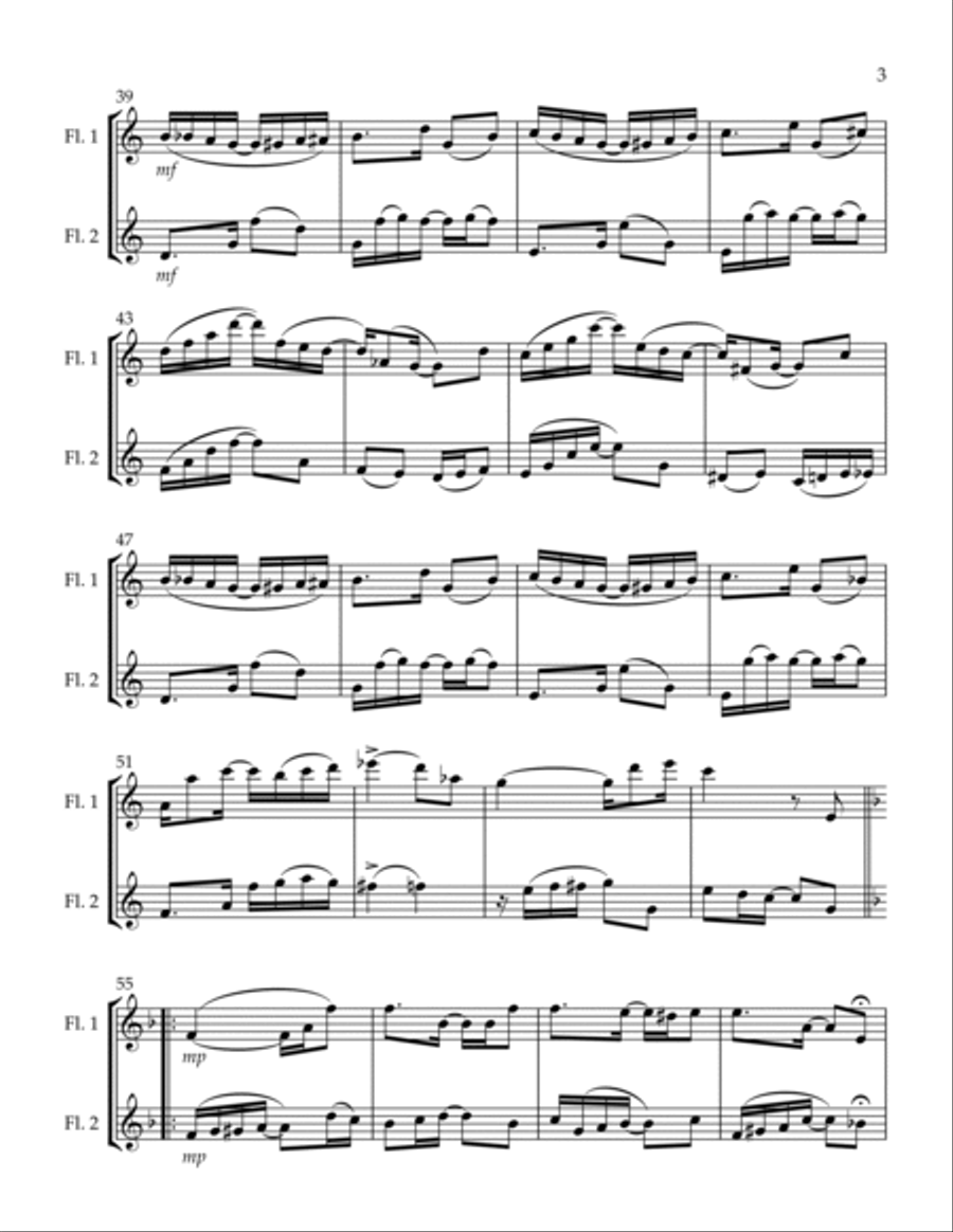 Solace: A Mexican Serenade Flute Duet scores gallery preview page 3