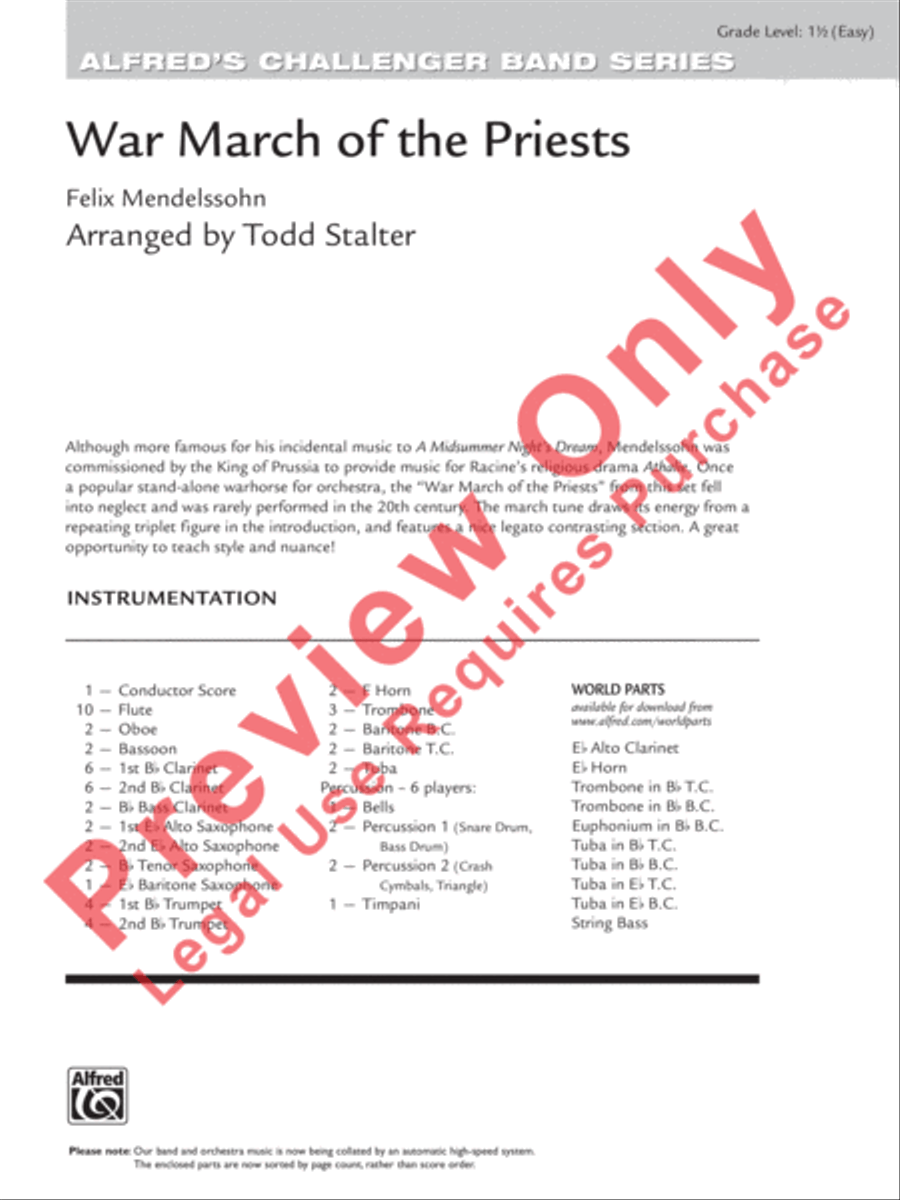 War March of the Priests Concert Band scores gallery preview page 2
