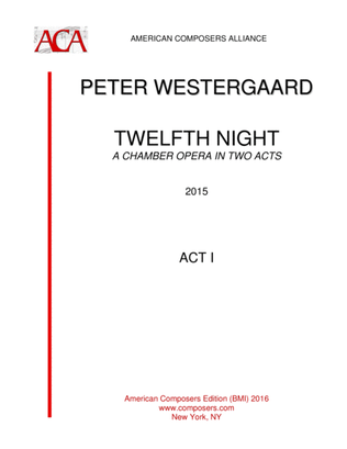 Book cover for [Westergaard] Twelfth Night (Act I Full Score)