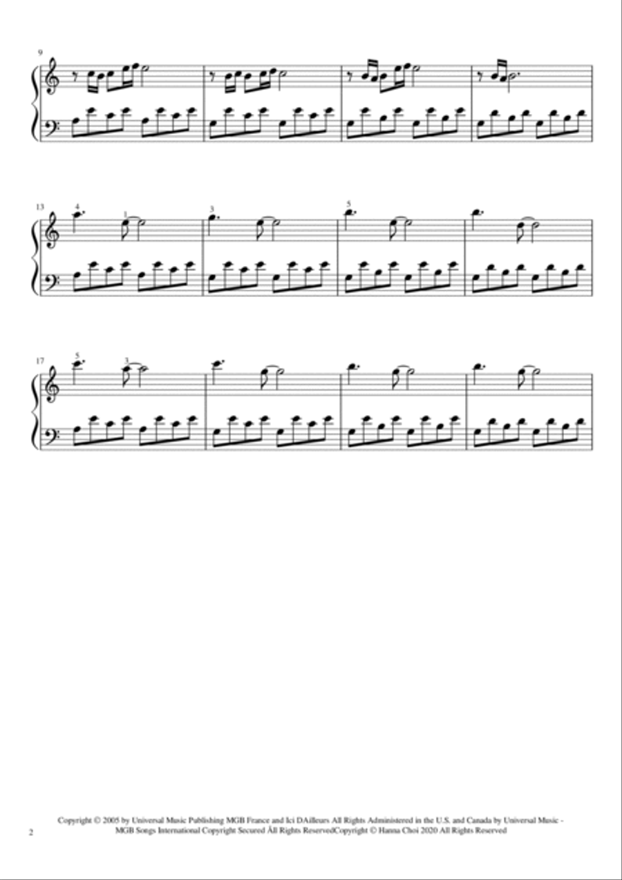 Comptine D'un Autre Été: L'après-midi Easy Piano scores gallery preview page 2